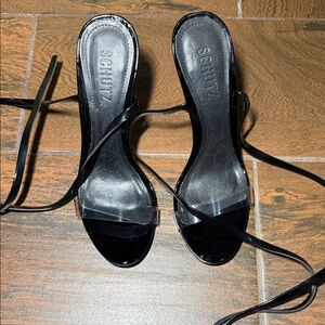 SCHUTZ Black Strappy Heels